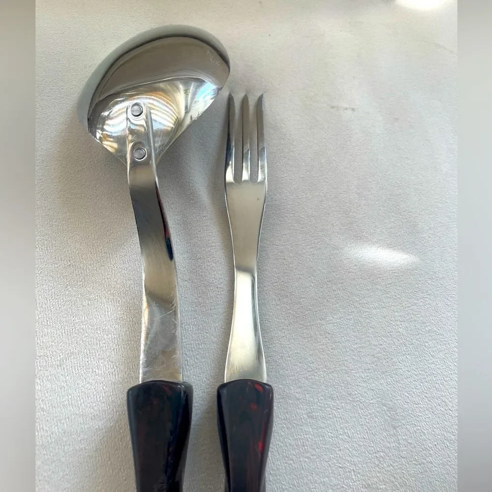 Cutco # 1726 KJ Fork & Mixing Large Serving Spoon 17 KH  Classic Dark Brown